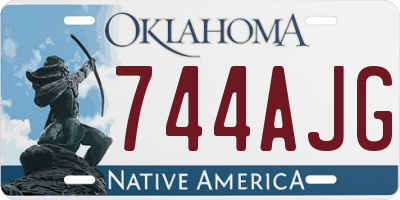 OK license plate 744AJG