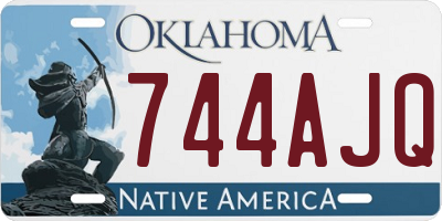 OK license plate 744AJQ