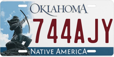 OK license plate 744AJY