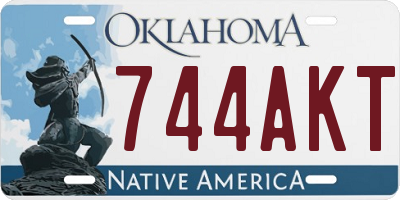 OK license plate 744AKT