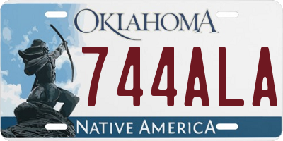 OK license plate 744ALA