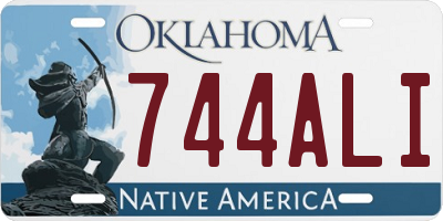 OK license plate 744ALI