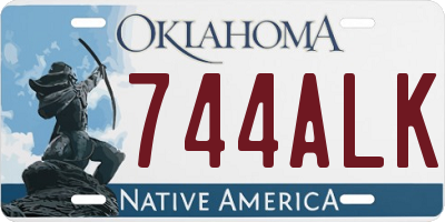 OK license plate 744ALK
