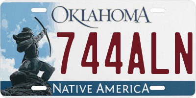 OK license plate 744ALN