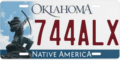 OK license plate 744ALX