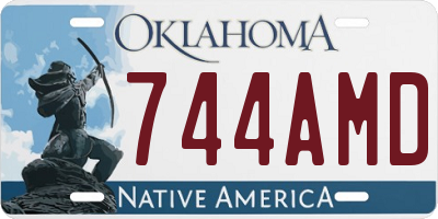 OK license plate 744AMD