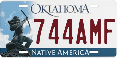 OK license plate 744AMF