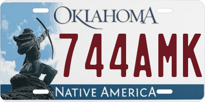 OK license plate 744AMK