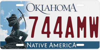 OK license plate 744AMW