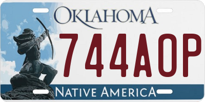 OK license plate 744AOP