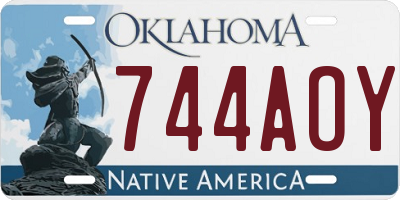 OK license plate 744AOY