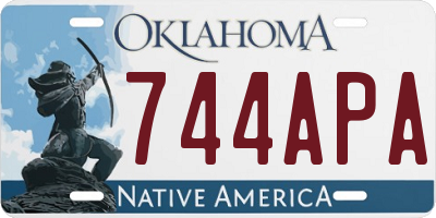 OK license plate 744APA