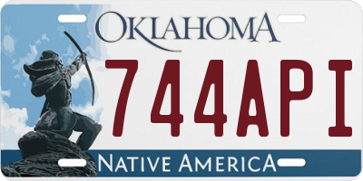OK license plate 744API