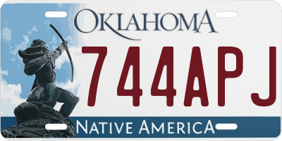 OK license plate 744APJ