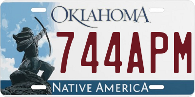 OK license plate 744APM