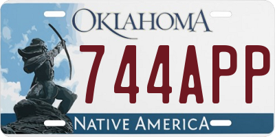 OK license plate 744APP