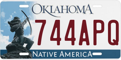 OK license plate 744APQ