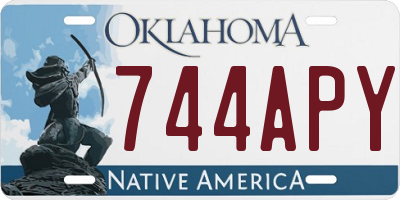 OK license plate 744APY