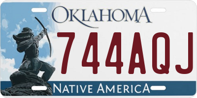 OK license plate 744AQJ