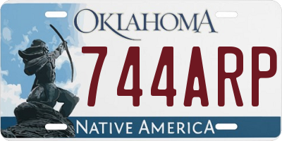 OK license plate 744ARP
