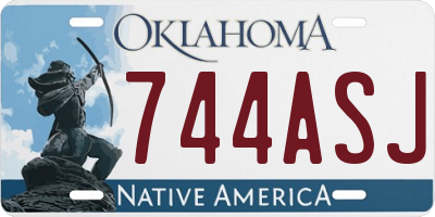 OK license plate 744ASJ