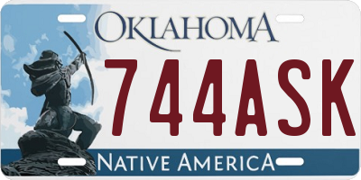 OK license plate 744ASK