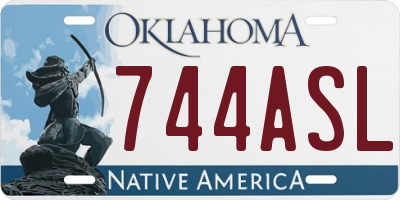 OK license plate 744ASL