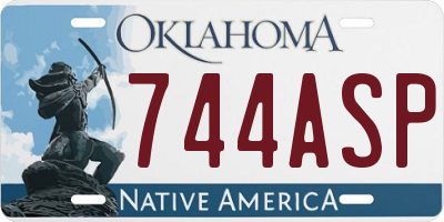 OK license plate 744ASP