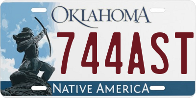 OK license plate 744AST
