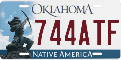 OK license plate 744ATF