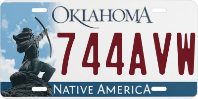 OK license plate 744AVW