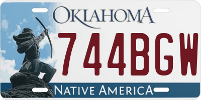 OK license plate 744BGW