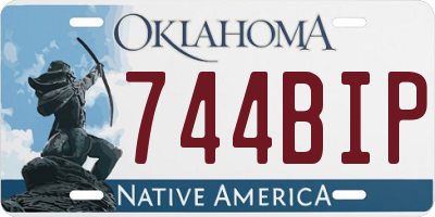 OK license plate 744BIP