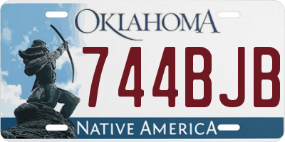 OK license plate 744BJB