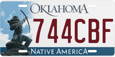 OK license plate 744CBF