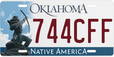 OK license plate 744CFF