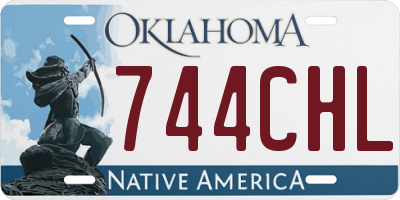 OK license plate 744CHL