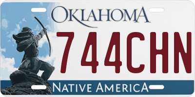 OK license plate 744CHN