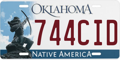OK license plate 744CID