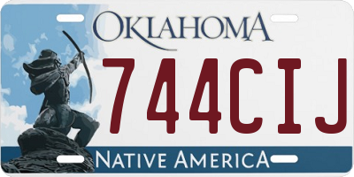 OK license plate 744CIJ
