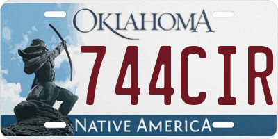 OK license plate 744CIR