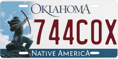 OK license plate 744COX