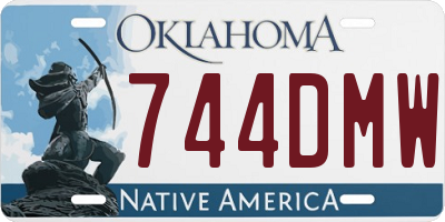 OK license plate 744DMW