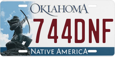 OK license plate 744DNF
