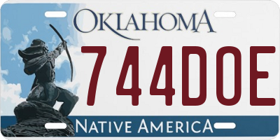 OK license plate 744DOE