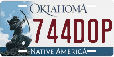 OK license plate 744DOP