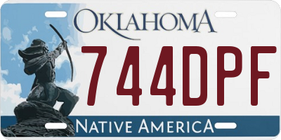 OK license plate 744DPF