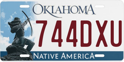 OK license plate 744DXU