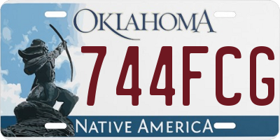 OK license plate 744FCG