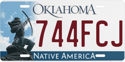 OK license plate 744FCJ